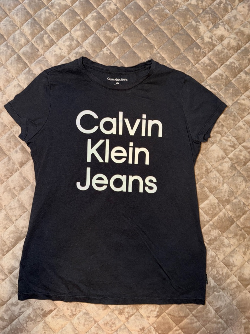 Calvin Klein Black Tee with White Logo